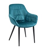 SalesFever Fauteuil met honingraat quilten fluweel turquoise