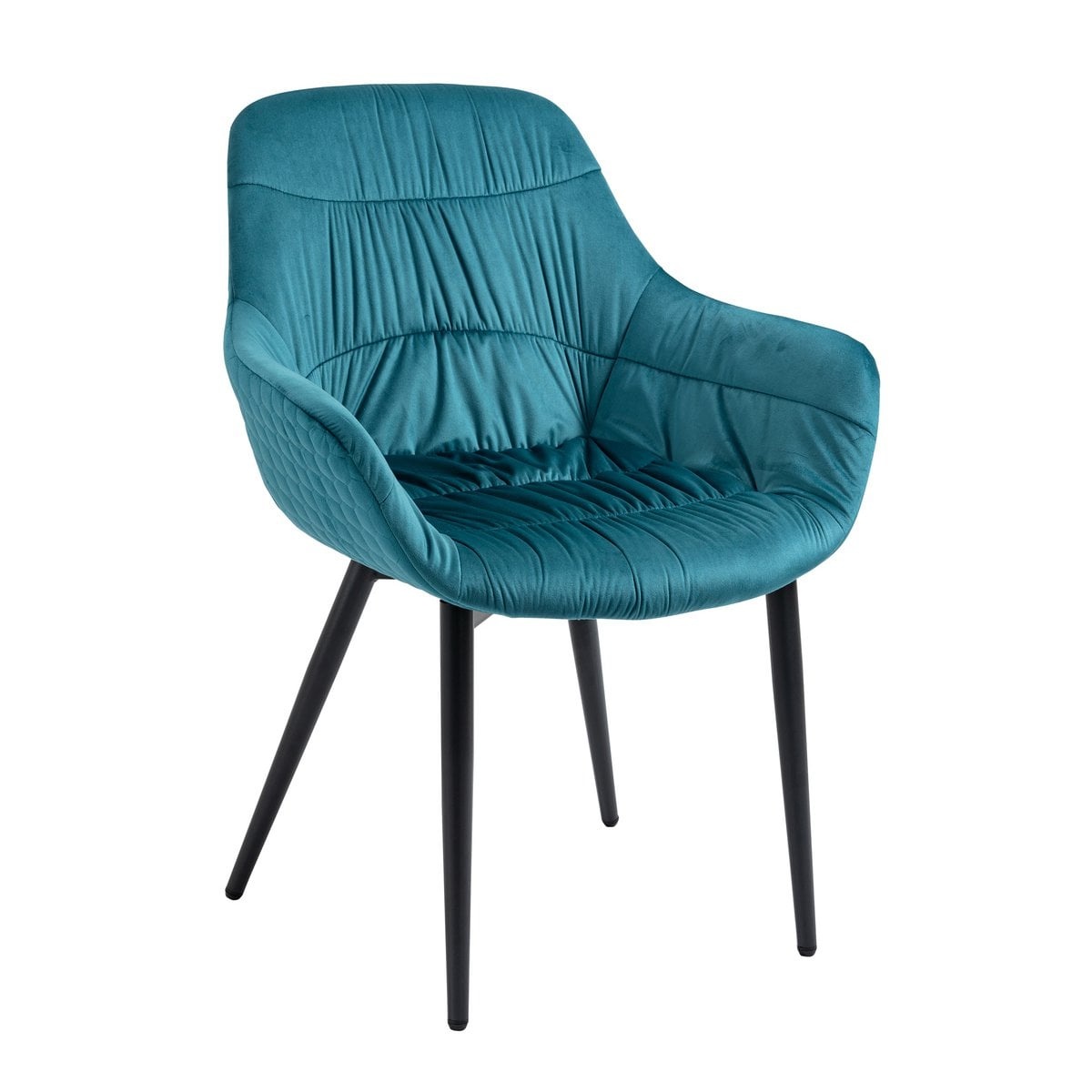 SalesFever Fauteuil met honingraat quilten fluweel turquoise