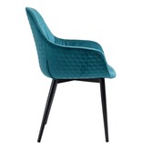 SalesFever Fauteuil met honingraat quilten fluweel turquoise
