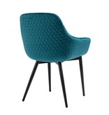 SalesFever Fauteuil met honingraat quilten fluweel turquoise
