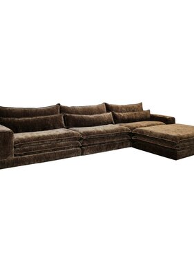 KantoormeubelenPlus Londen 6-zitter + Ottoman umber