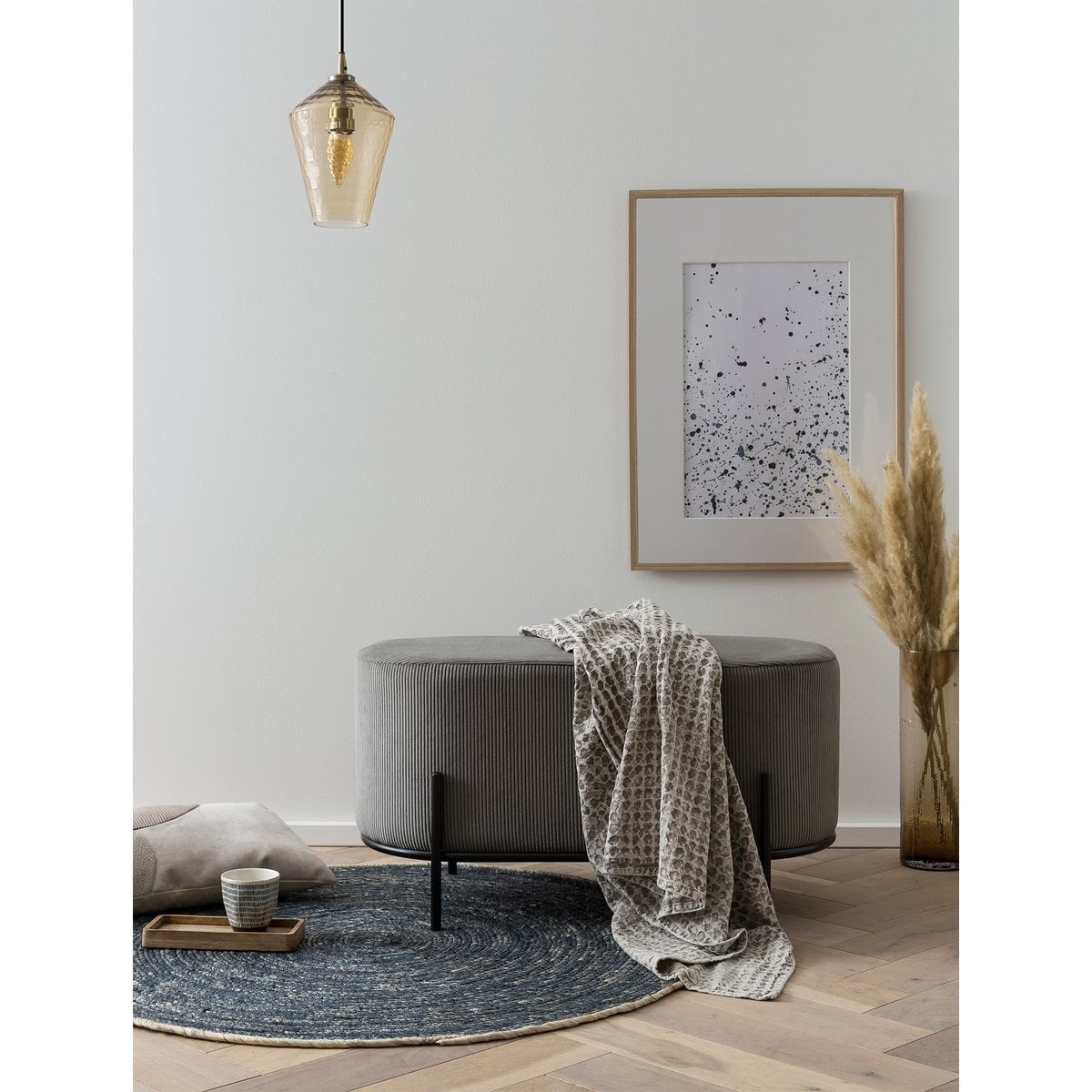 SalesFever Gestoffeerde kruk koordoptiek grijs