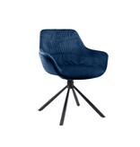 SalesFever Fauteuil met honingraatstiksel in fluweelblauw