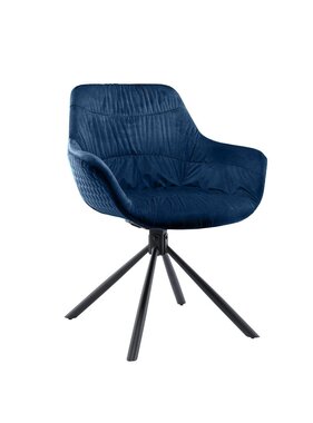 SalesFever Fauteuil met honingraatstiksel in fluweelblauw