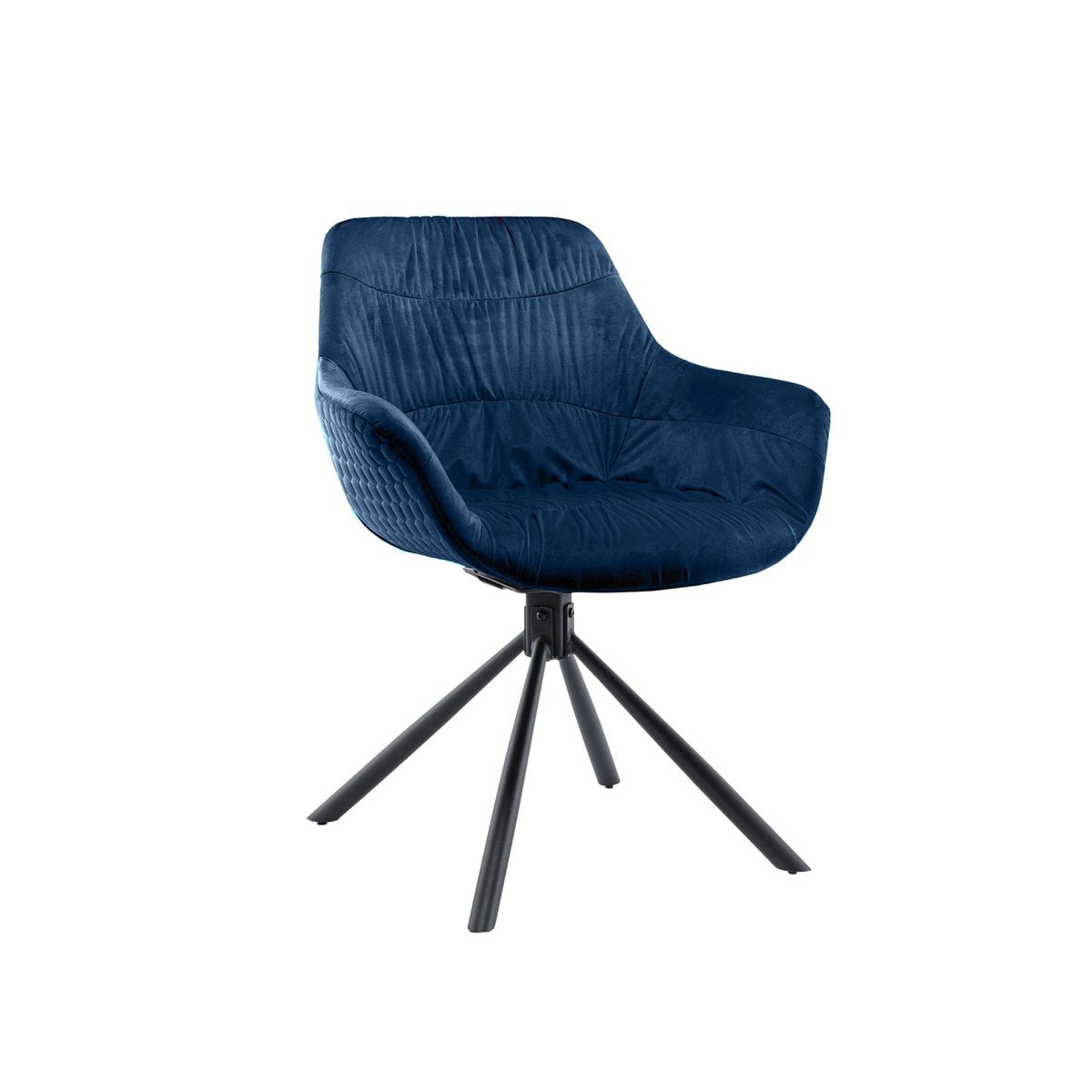 SalesFever Fauteuil met honingraatstiksel in fluweelblauw