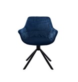 SalesFever Fauteuil met honingraatstiksel in fluweelblauw