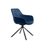 SalesFever Fauteuil met honingraatstiksel in fluweelblauw