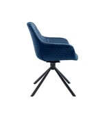 SalesFever Fauteuil met honingraatstiksel in fluweelblauw