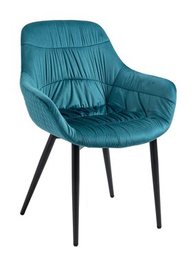 SalesFever Fauteuil met honingraat quilten fluweel turquoise