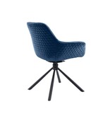 SalesFever Fauteuil met honingraatstiksel in fluweelblauw