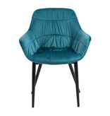 SalesFever Fauteuil met honingraat quilten fluweel turquoise