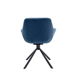 SalesFever Fauteuil met honingraatstiksel in fluweelblauw