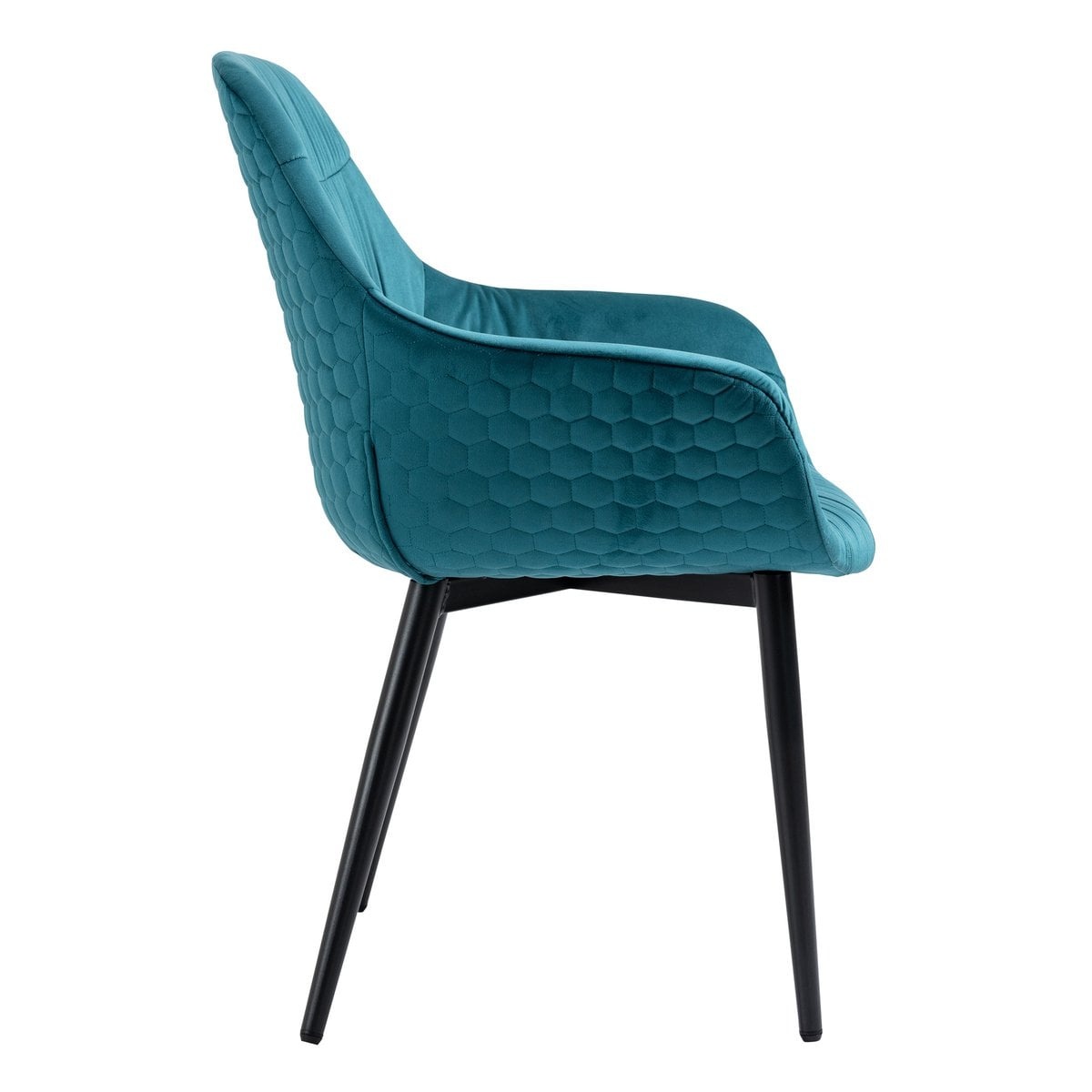 SalesFever Fauteuil met honingraat quilten fluweel turquoise