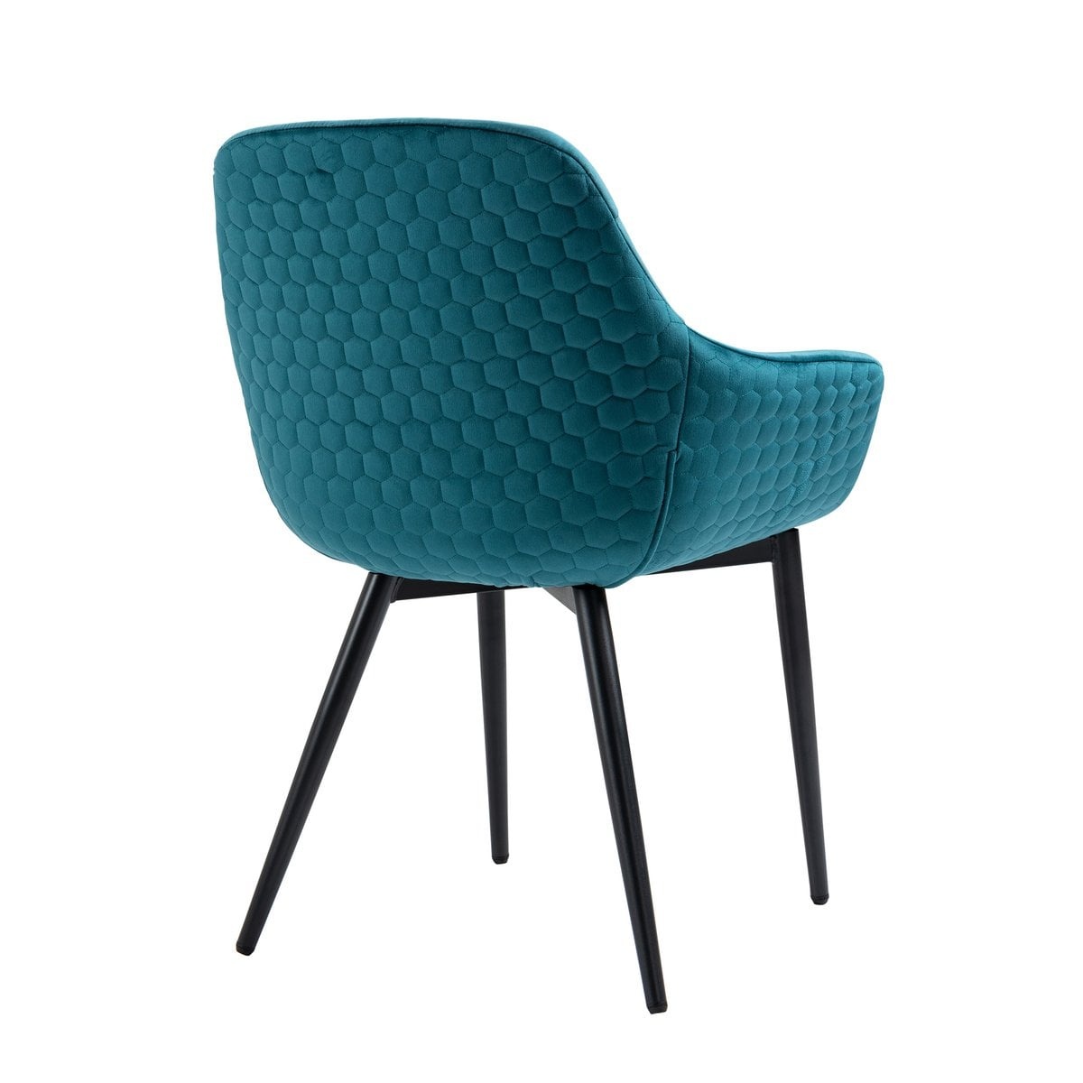 SalesFever Fauteuil met honingraat quilten fluweel turquoise