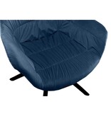 SalesFever Fauteuil met honingraatstiksel in fluweelblauw