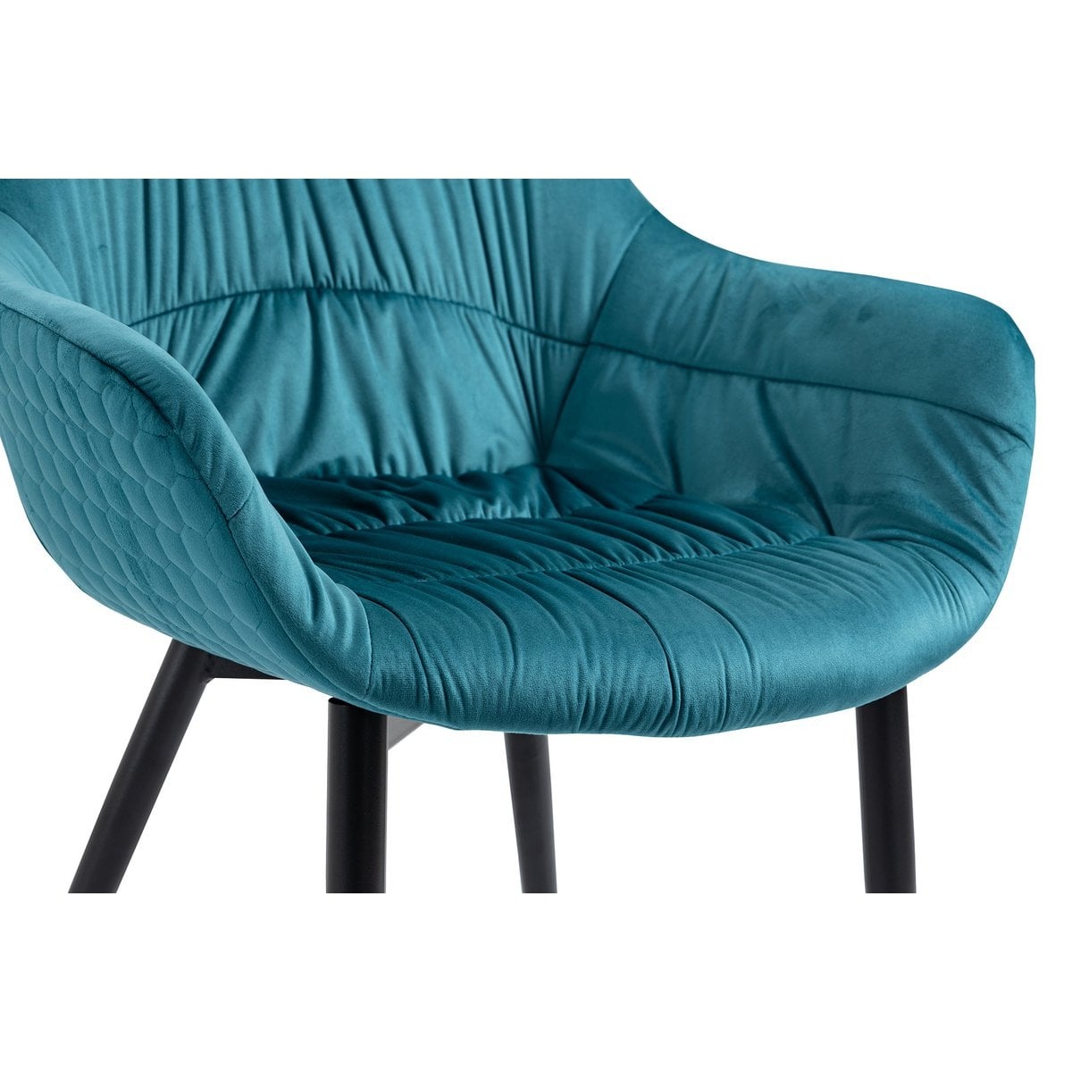 SalesFever Fauteuil met honingraat quilten fluweel turquoise