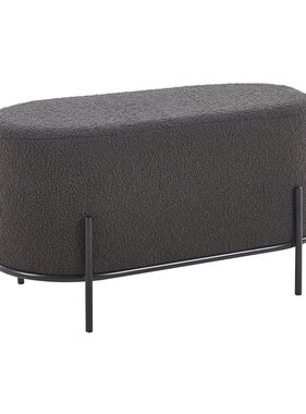 SalesFever Polsterhocker Bouclé Stoff Antraciet