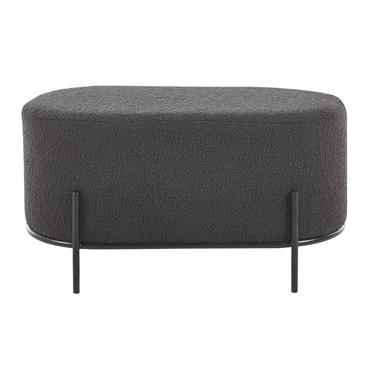 SalesFever Polsterhocker Bouclé Stoff Antraciet