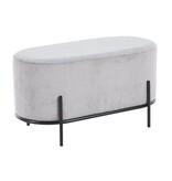 SalesFever Gestoffeerde kruk corduroy look lichtgrijs