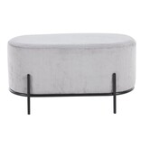 SalesFever Gestoffeerde kruk corduroy look lichtgrijs