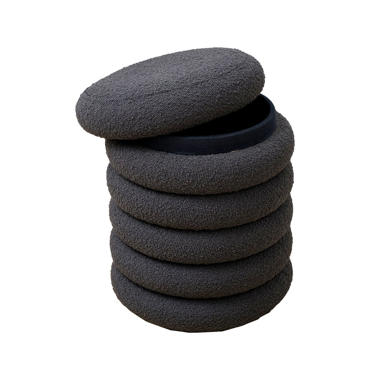 SalesFever Lusvormige Sitzhocker Ø38 cm Antraciet