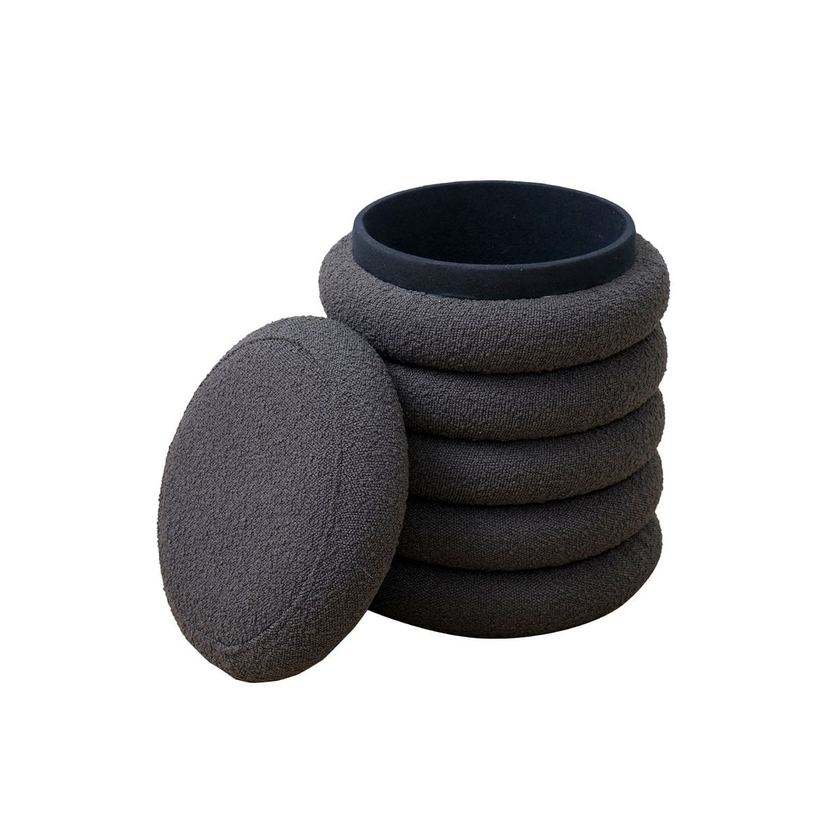 SalesFever Lusvormige Sitzhocker Ø38 cm Antraciet