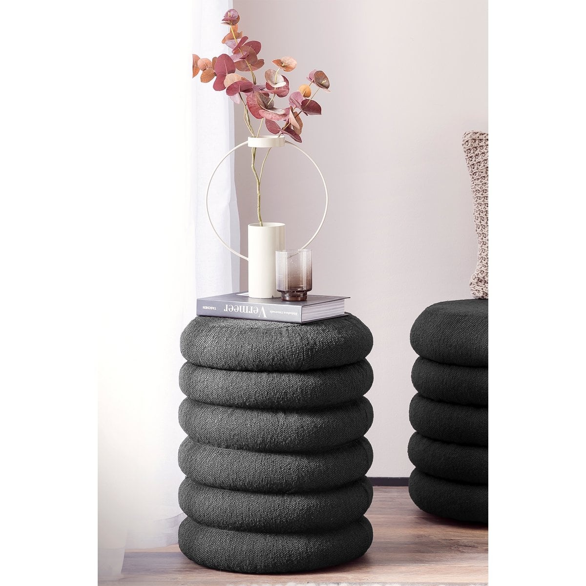 SalesFever Lusvormige Sitzhocker Ø38 cm Antraciet