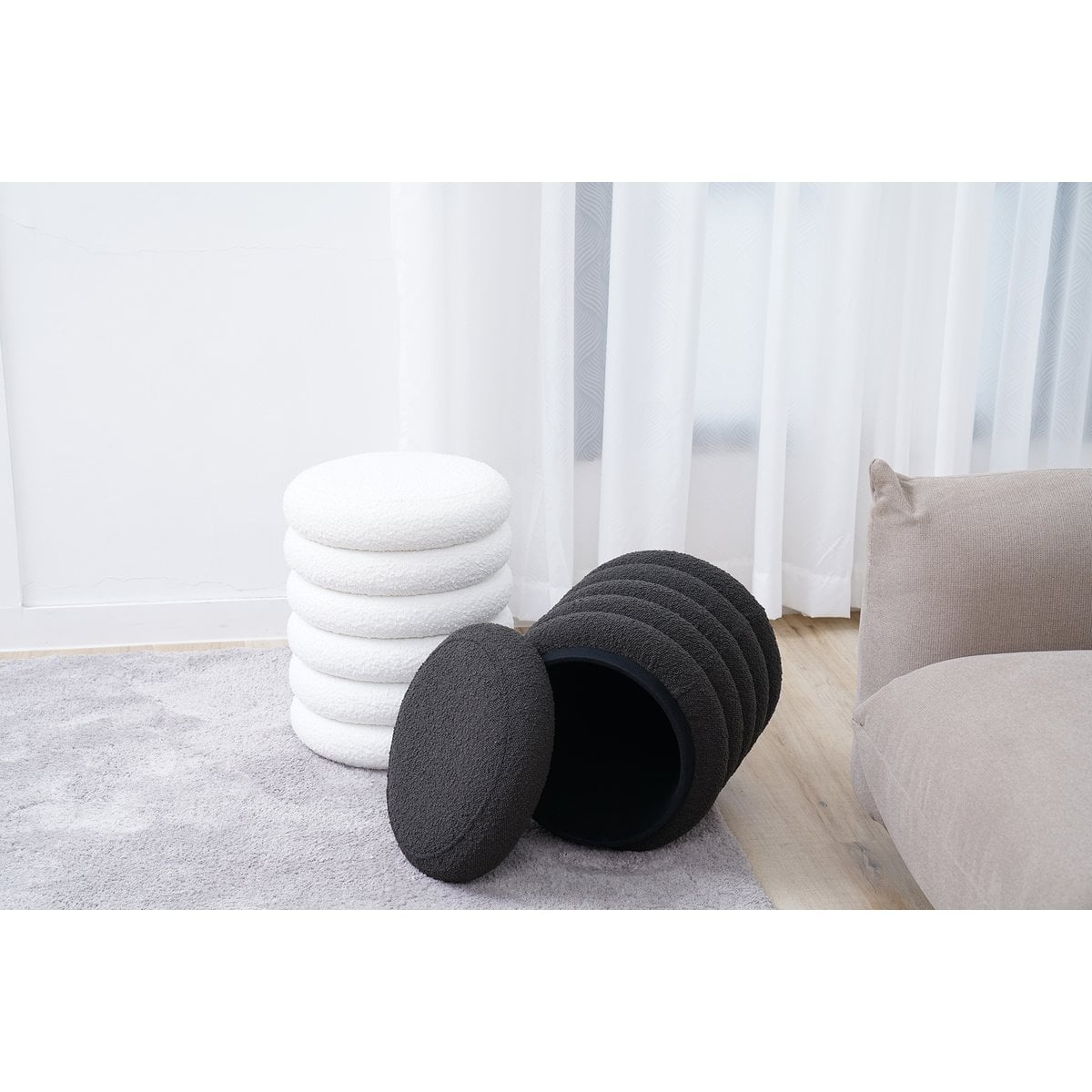 SalesFever Lusvormige Sitzhocker Ø38 cm Antraciet