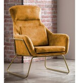 SalesFever Relax fauteuil gemaakt van goud fluweel velours