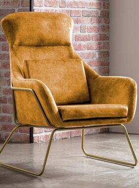 SalesFever Relax fauteuil gemaakt van goud fluweel velours