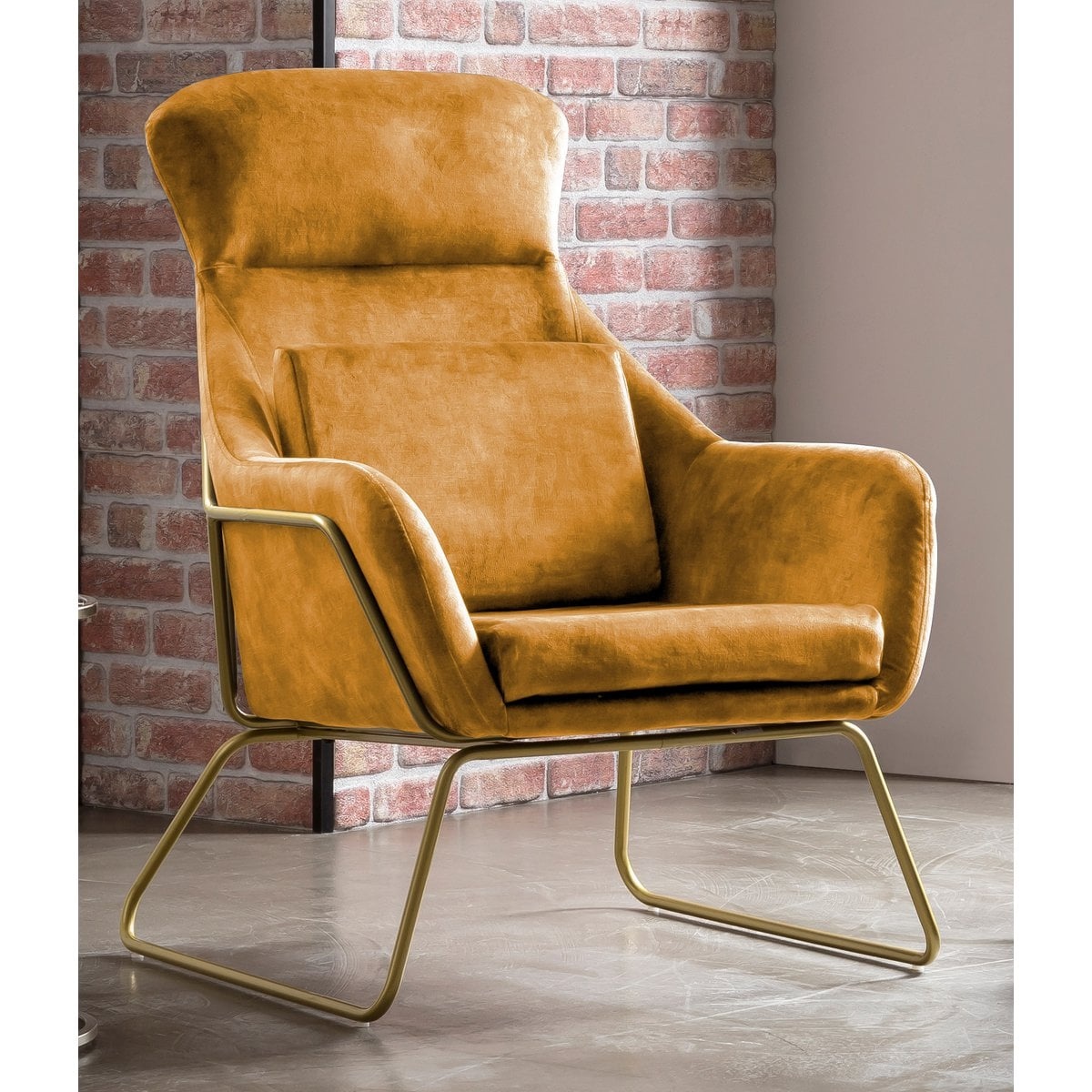 SalesFever Relax fauteuil gemaakt van goud fluweel velours
