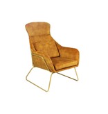 SalesFever Relax fauteuil gemaakt van goud fluweel velours