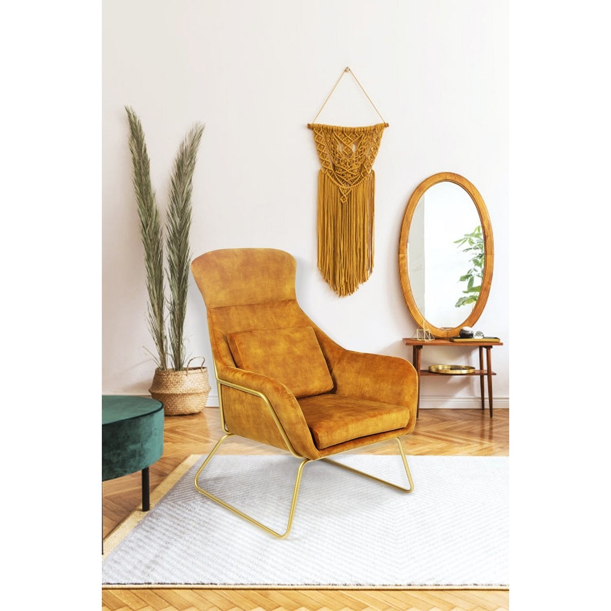 SalesFever Relax fauteuil gemaakt van goud fluweel velours