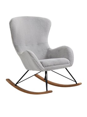SalesFever Schommelstoel in lamsvachtlook lichtgrijs