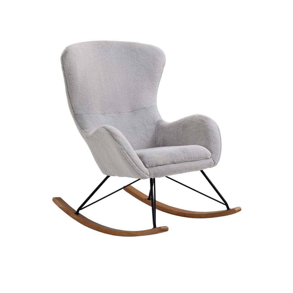 SalesFever Schommelstoel in lamsvachtlook lichtgrijs