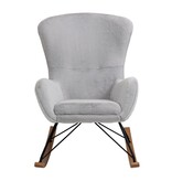 SalesFever Schommelstoel in lamsvachtlook lichtgrijs