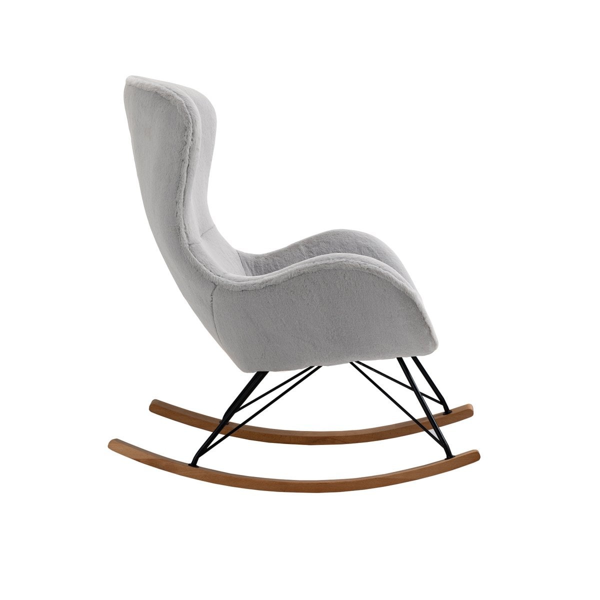 SalesFever Schommelstoel in lamsvachtlook lichtgrijs