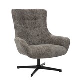 SalesFever Fauteuil chenille stof donkergrijs