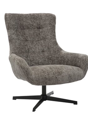 SalesFever Fauteuil chenille stof donkergrijs