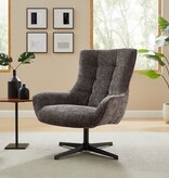 SalesFever Fauteuil chenille stof donkergrijs