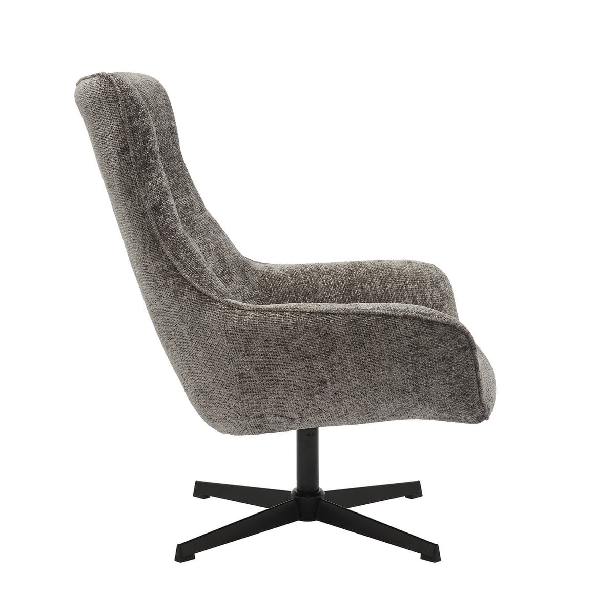 SalesFever Fauteuil chenille stof donkergrijs