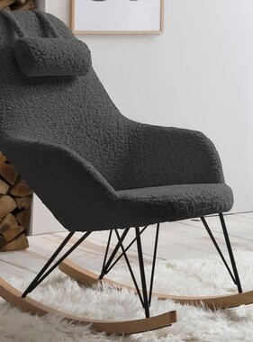 SalesFever Schommelstoel teddybont grijs