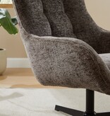 SalesFever Fauteuil chenille stof donkergrijs