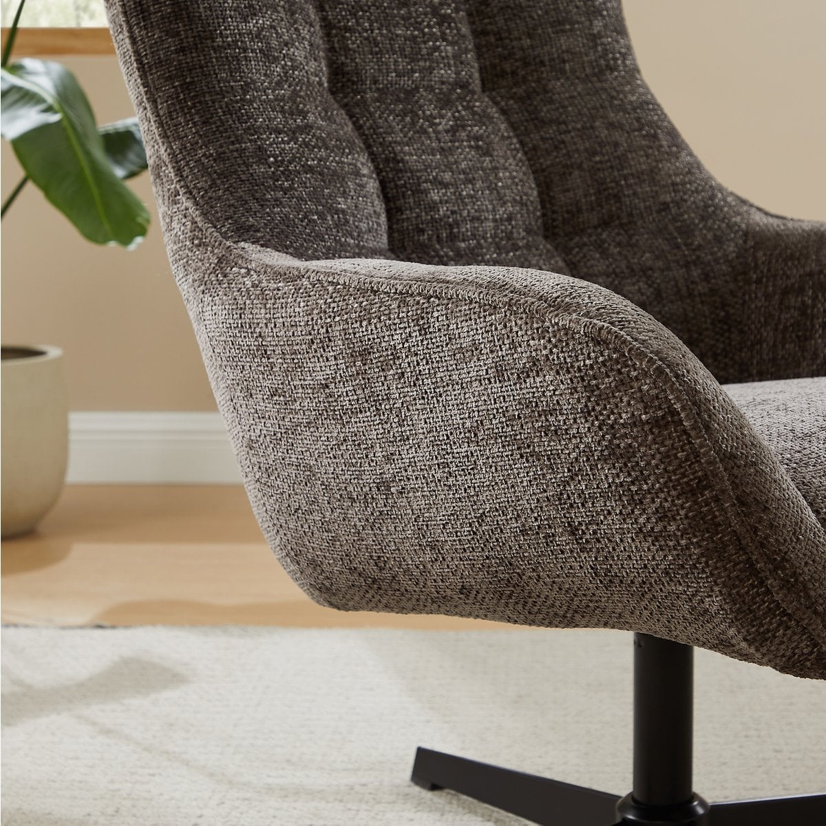 SalesFever Fauteuil chenille stof donkergrijs