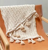 KantoormeubelenPlus Boho Deken Katoenen Deken Sprei Bedovertrek Bankdeken 110x200 cm TENUN Handgeweven van katoen