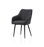 SalesFever Eetkamerstoel structuurstof antraciet