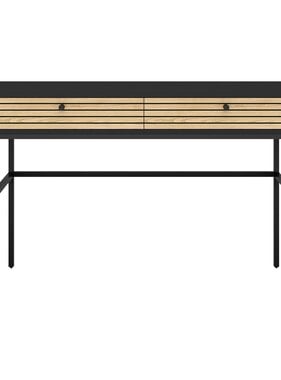 SalesFever Bureau zwart/eiken echt houtfineer