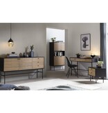 SalesFever Bureau zwart/eiken echt houtfineer