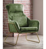 SalesFever Fluweel velours relax fauteuil groen