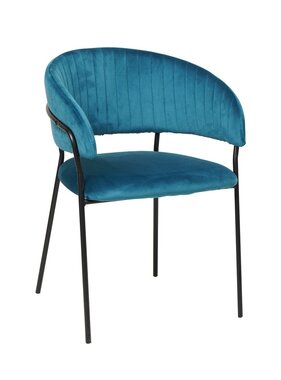 SalesFever Fluwelen stoel met turquoise rugquilt